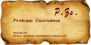 Prokopp Zsuzsanna névjegykártya